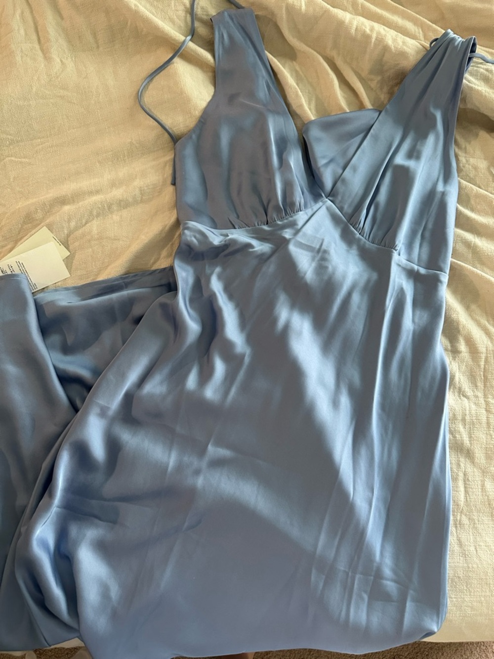 Abercrombie & Fitch Light Blue Satin Slip Dress